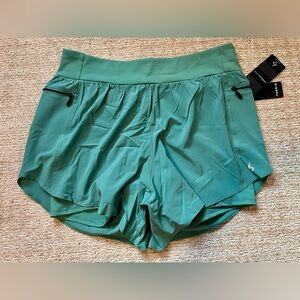 L Torrid ACTIVE SHORTS w/ BIKE SHORT LINING Color DEEP SEA GREEN Large 12 0 NWT